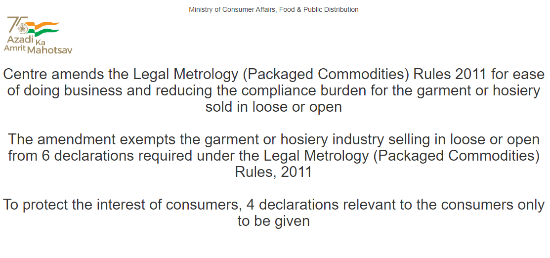 Legal Metrology Packaged Commodities Rules 2011 Applicability