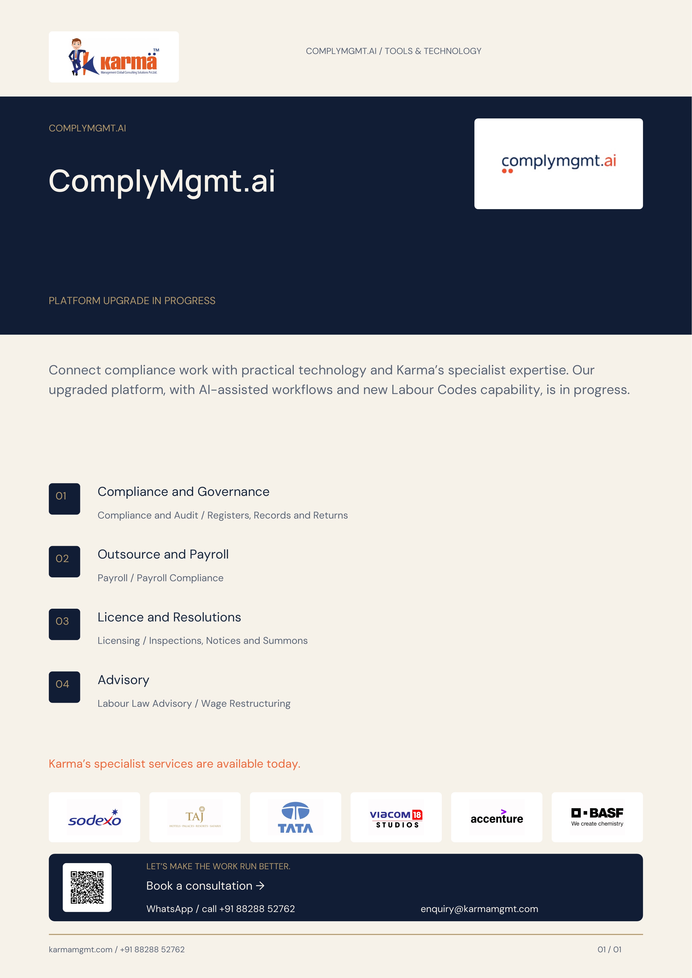 Cover of ComplyMgmt.ai product flyer