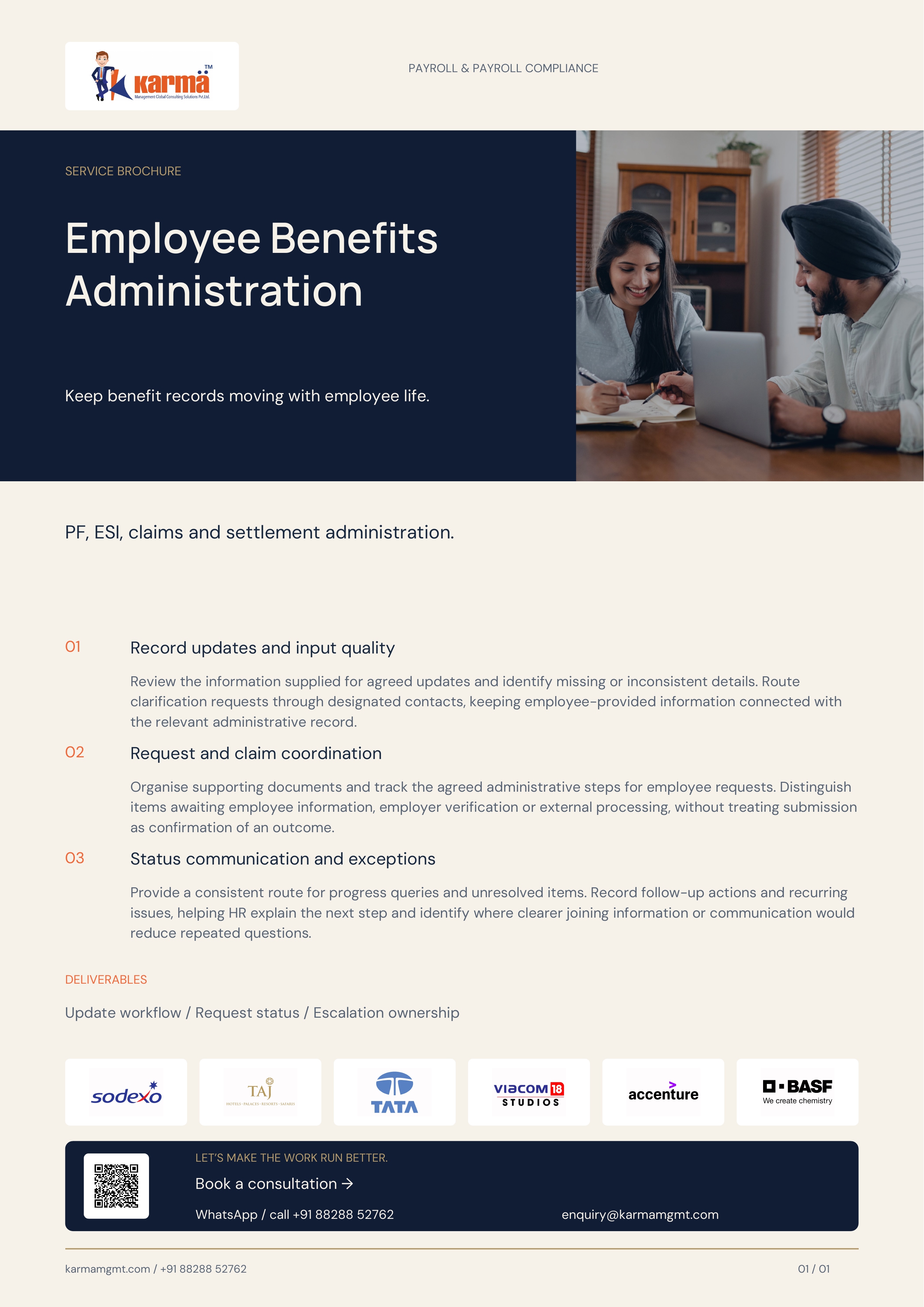 Cover of Employee Benefits Administration brochure
