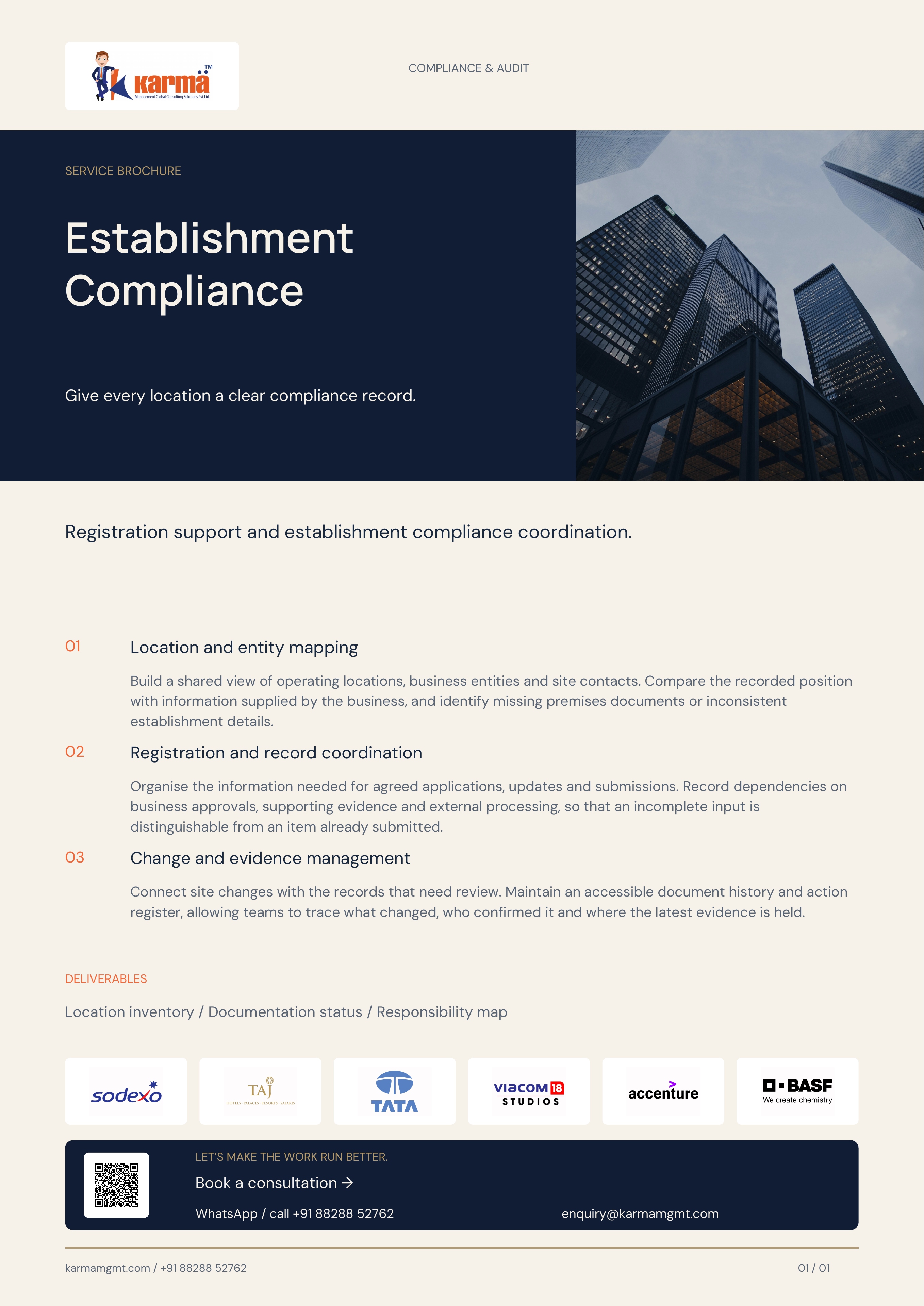 Cover of Establishment Compliance brochure