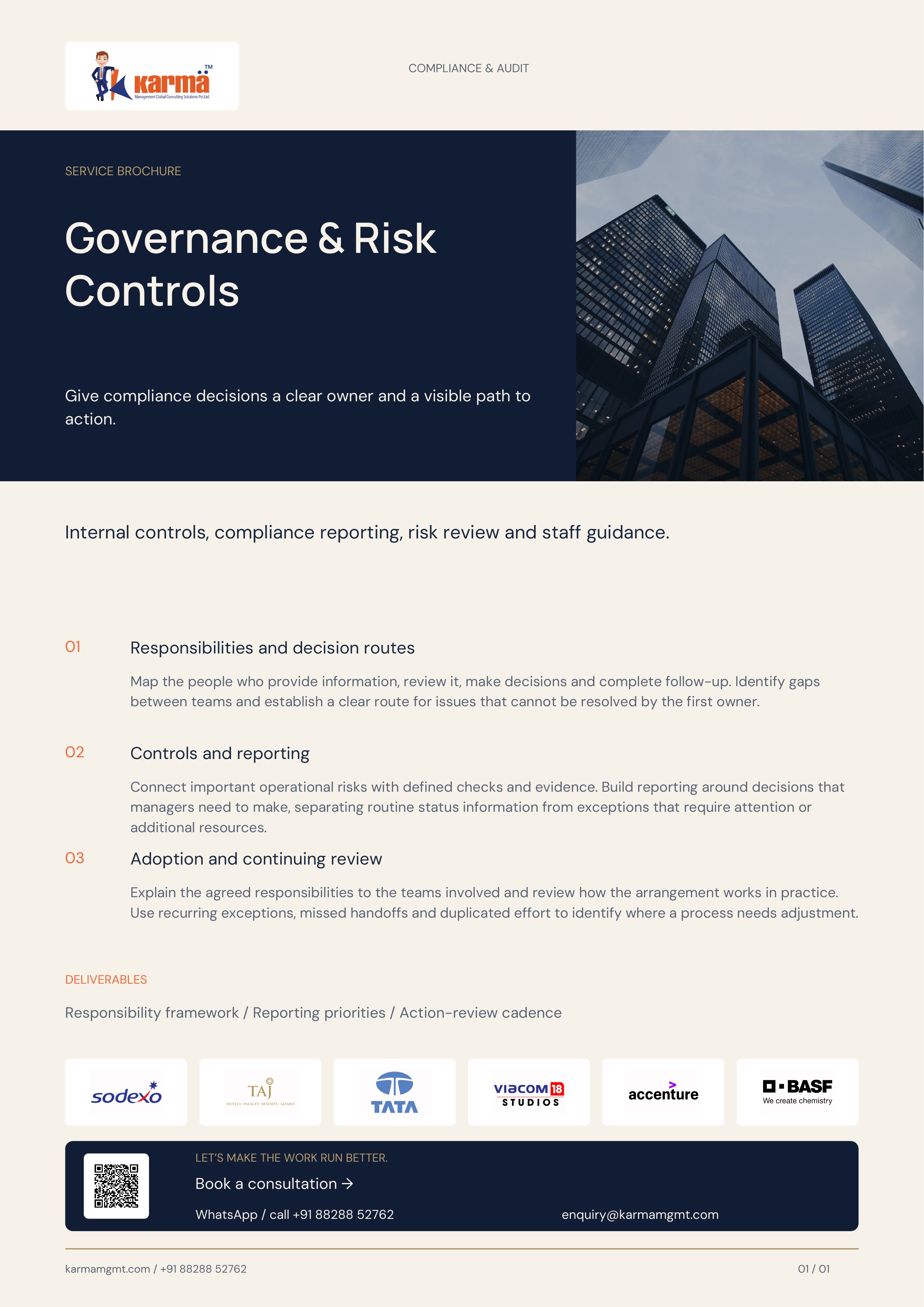 Cover of Governance & Risk Controls brochure