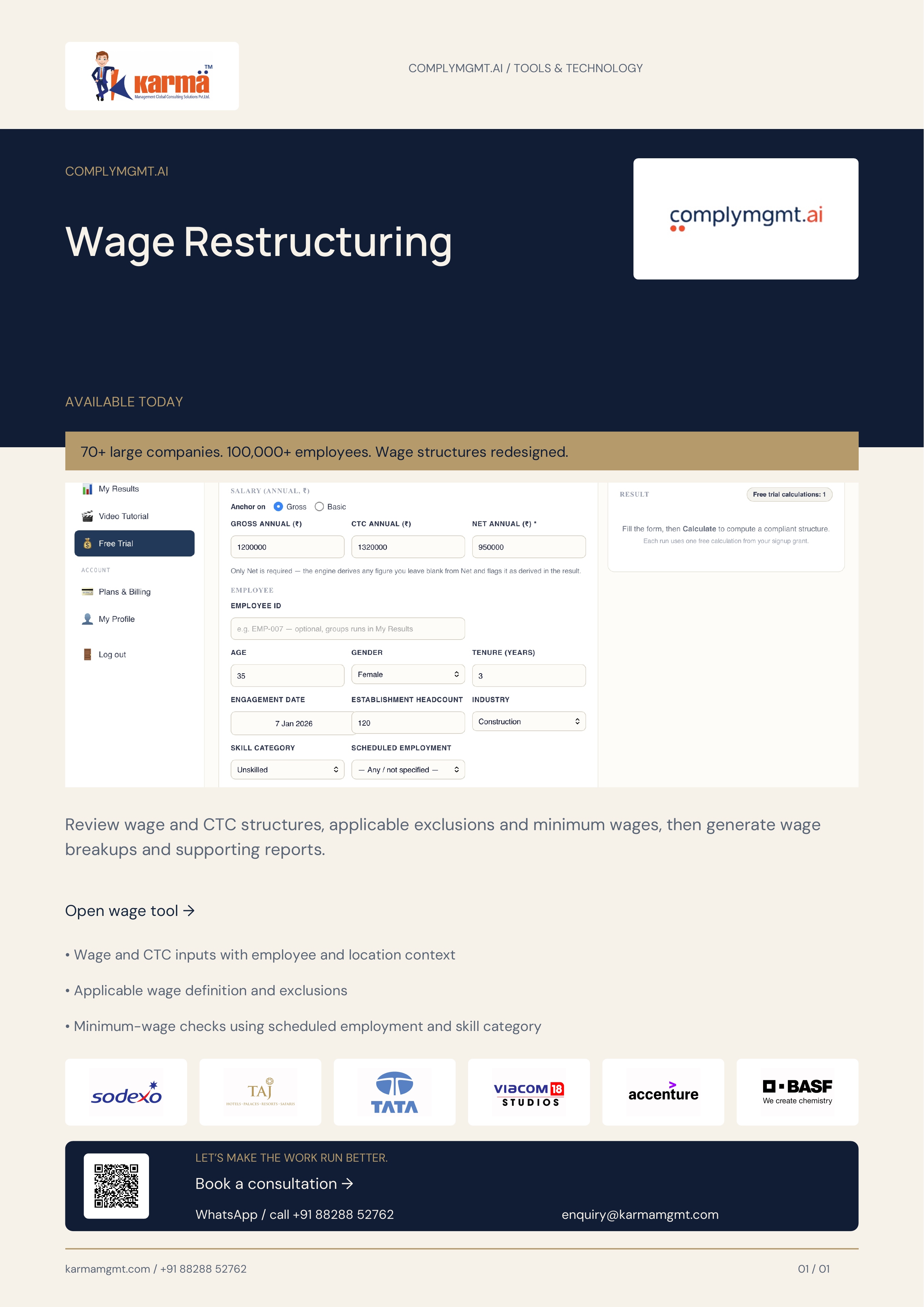 Cover of wages.complymgmt.ai product flyer