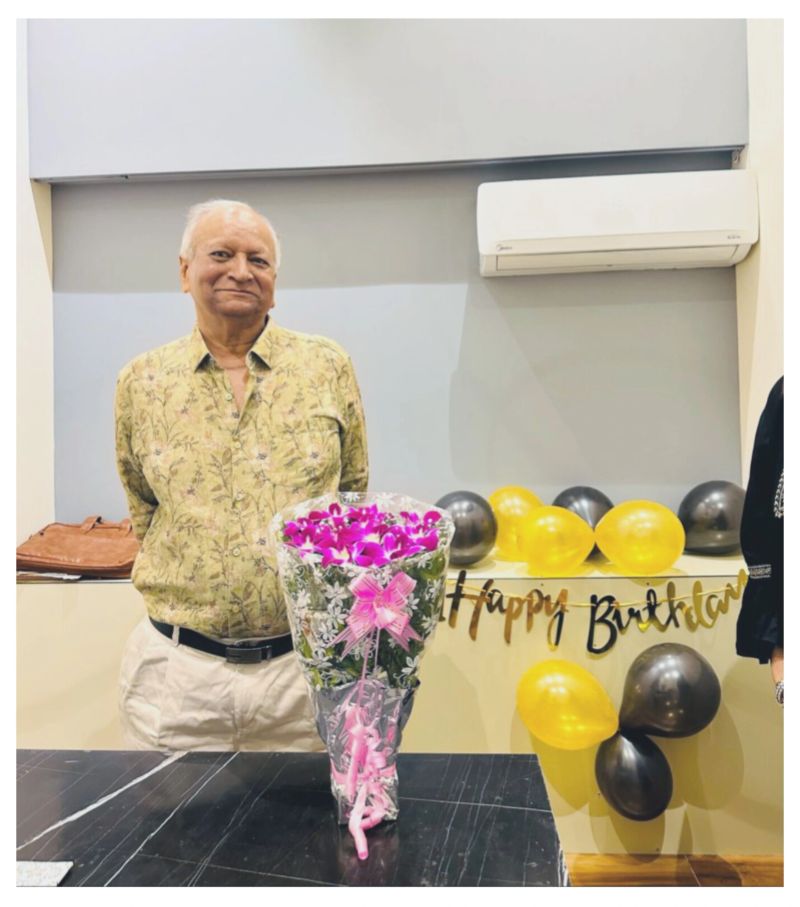 Mr Kishor Vaidya at an office celebration