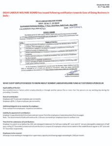  Delhi Labour Welfare Board Notification - Dated 2nd July 2022
