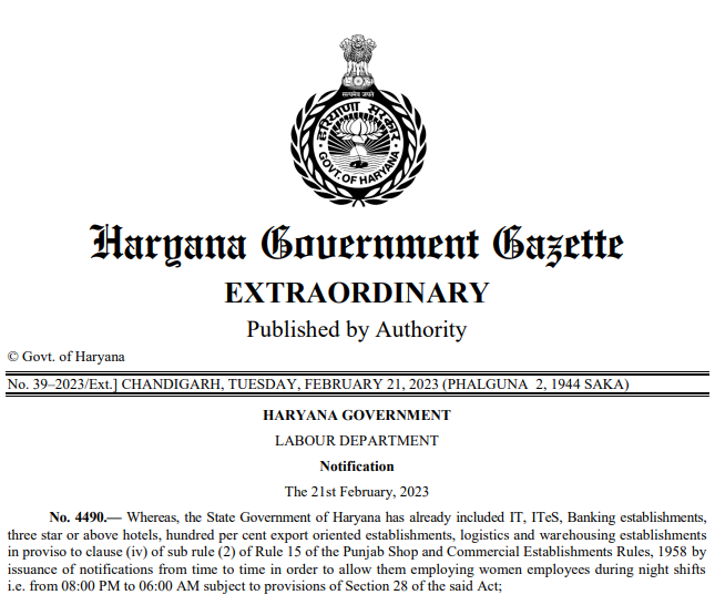 Haryana Grants Exemption Under Section 28 Of The Said Act - Karma Global