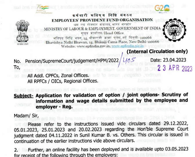 Application for validation of option joint options - scrutiny of information and wage details submitted by the employee and employer - Karma Global