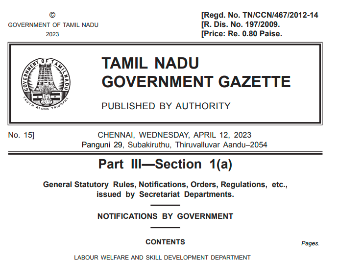 Tamil Nadu - Labour Welfare and Skill Development Department - Karma Global