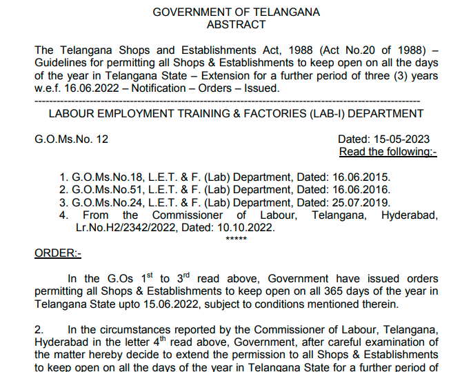Telangana-Government-extends-the-permission-to-all-Shops-&-Establishments-to-keep-open-on-all-the-days-of-the-year-in-Telangana-State-for-a-further-period-of-three-(3)-years-w.e.f.-16.06.2022-Karma-Global
